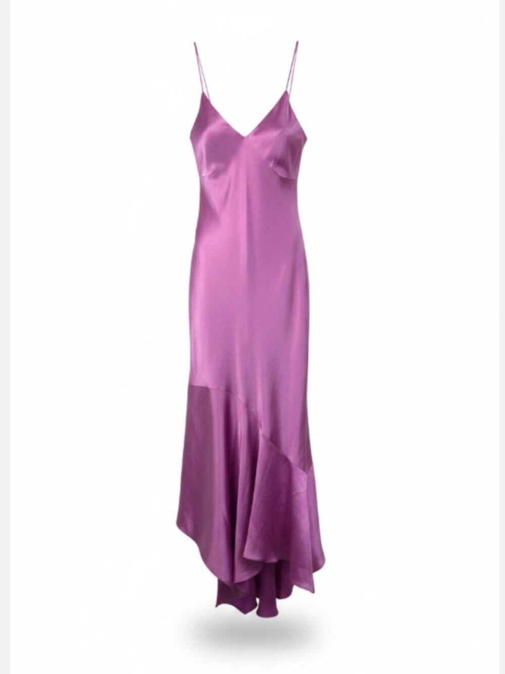 Steve Madden Women Magenta Satin Hi-Lo Cocktail Dress NEW Sz XS Spaghetti Straps
